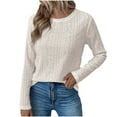 thumbnail image 1 of successthop Sweatshirt Women Crewneck Long Sleeve Tops Lightweight Trendy Pullover Athleisure Solid Fall Sweaters Brown, 1 of 4