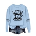 thumbnail image 1 of successthop Sweatshirts for Women Western Cow Crewneck Long Sleeve Sweater Pullover Tops Casual Print Stylish Outwear, 1 of 6