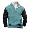 thumbnail image 1 of successthop Sweatshirts with Pockets Men Fleece Quarter Zip Long Sleeve Tops Pullover Sweater Color Block Winter Clothes, 1 of 3