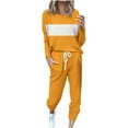 thumbnail image 1 of successthop Sweatsuits 2 Piece Set Womens Plus Size Long Sleeve Crewneck Top and Jogger Pant Color Block Sportwear, 1 of 5