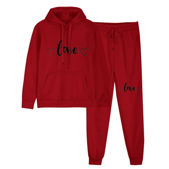 successthop Sweatsuits 2 Piece Sets Womens Plus Size Long Sleeve Hoodie and Joggers Letter Fall Drawstring Outfits