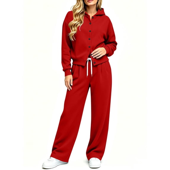 successthop Sweatsuits Women 2 Piece Outfit Matching Workout Lounge Sets Long Sleeve Hoodie Pocketed Sweatpant