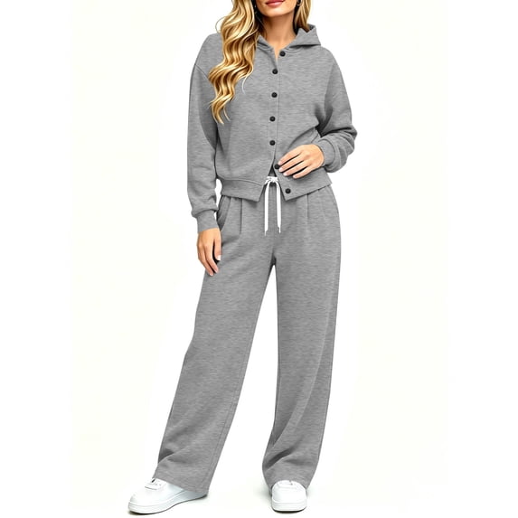 successthop Sweatsuits Women 2 Piece Outfit Matching Workout Lounge Sets Long Sleeve Hoodie Pocketed Sweatpant