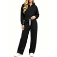 thumbnail image 1 of successthop Sweatsuits Women 2 Piece Outfit Matching Workout Lounge Sets Long Sleeve Hoodie Pocketed Sweatpant, 1 of 6