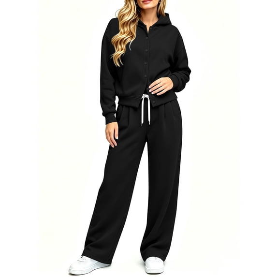 successthop Sweatsuits Women 2 Piece Outfit Matching Workout Lounge Sets Long Sleeve Hoodie Pocketed Sweatpant