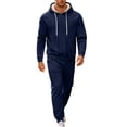 thumbnail image 1 of successthop Sweatsuits for Men 2 Piece Hoodies and Joggers Set Fleece Line Long Sleeve Tops Fall Tracksuit with Pockets, 1 of 9