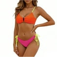 thumbnail image 1 of successthop Womens Bathing Suits Bikini 2 Piece Strecthy Side Adjustable Straps Swimsuit Wireless Padded Beach Swimwear, 1 of 3