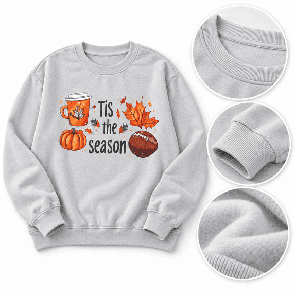 successthop Thanksgiving Sweatshirt for Women Pumpkin FLeece Oversized Crewneck Long Sleeve Sweater Pullover Clothes L