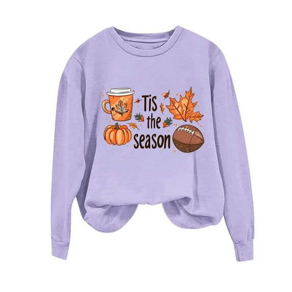 successthop Thanksgiving Sweatshirt for Women Pumpkin FLeece Oversized Crewneck Long Sleeve Sweater Pullover Clothes XL