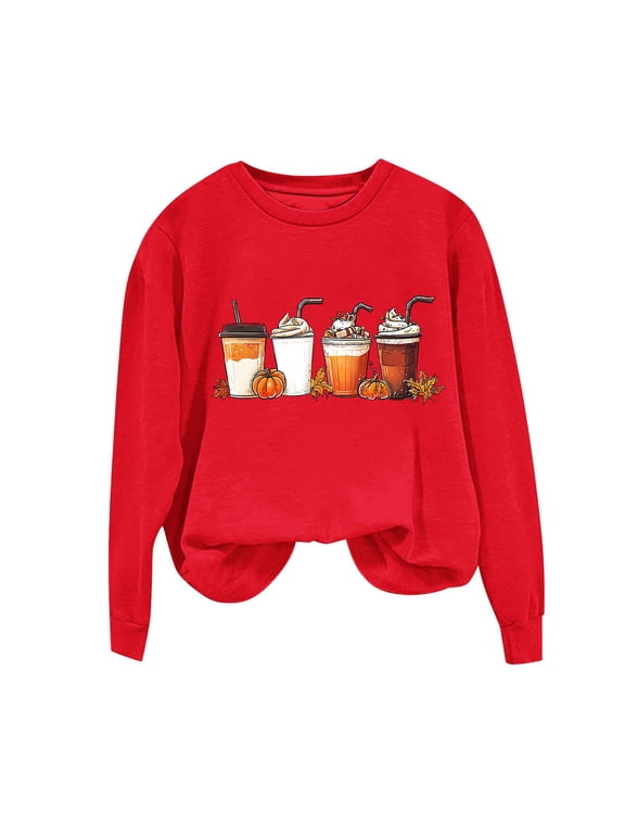 Thanksgiving Sweatshirt for Women Pumpkin FLeece Oversized Crewneck Long Sleeve Sweaters Pullover Print Top