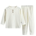 thumbnail image 1 of successthop Toodler Pajamas Fleece Long Sleeve Crew Neck Top with Pants Winter Fall Loungewear Sizes 1 -11, 1 of 3