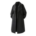 thumbnail image 1 of successthop Trench Coat Men Long Sleeve Lapel Overcoat with Pockets Knee Length Button Down Zipper Solid Stylish Outwear, 1 of 5