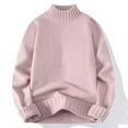 thumbnail image 1 of successthop Turtleneck Sweater for Men Long Sleeve Sweater Chunky Fall Winter Pullover Tops Stylish Solid Clothes Pink S, 1 of 4