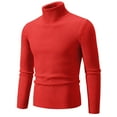 thumbnail image 1 of successthop Turtleneck Sweaters for Men Plus Size Strecth Long Sleeve Knitwear Ribbed Cuff Vintage Solid Winter Top, 1 of 2