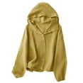 thumbnail image 1 of successthop UV Protection Shirts for Women Hooded Long Sleeve Solid Jacket for Outdoor Driving Traveling Hiking Fishing Yellow M, 1 of 5