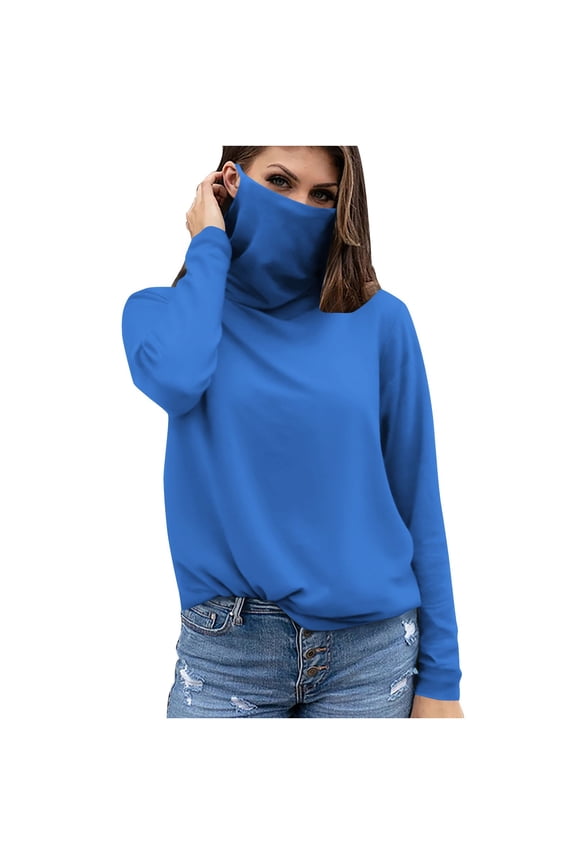 UV Protection Shirts for Women Long Sleeve with Face Cover Long Sleeve Solid Jacket for Outdoor Driving Traveling Hiking Fishing Blue M