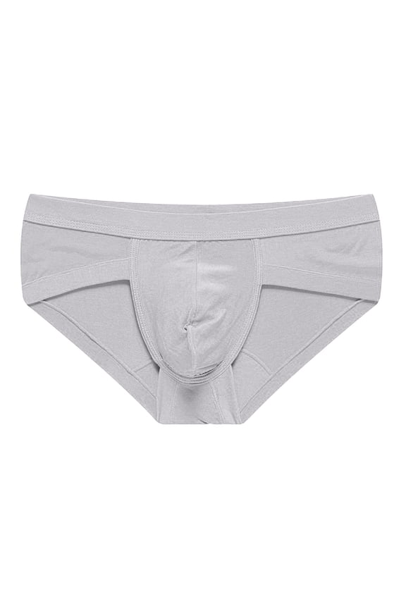 Underwear Low Rise Men Butt Lifting Comfortable Underpant Lightweight Breathable Solid Briefs Gray 3XL