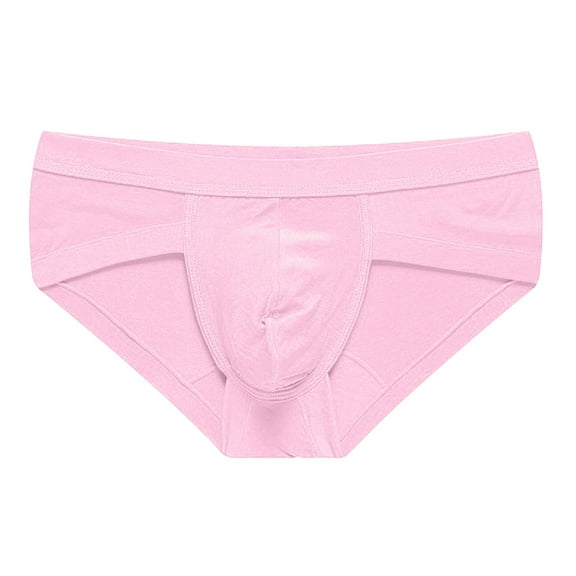 successthop Underwear Low Rise Men Butt Lifting Comfortable Underpant Lightweight Breathable Solid Briefs Pink L