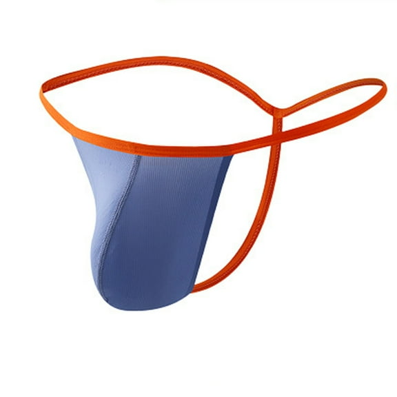 successthop Underwear Low Rise Men Stylish Underpant Lightweight Soft Stretch Solid Magnetic Briefs Blue L