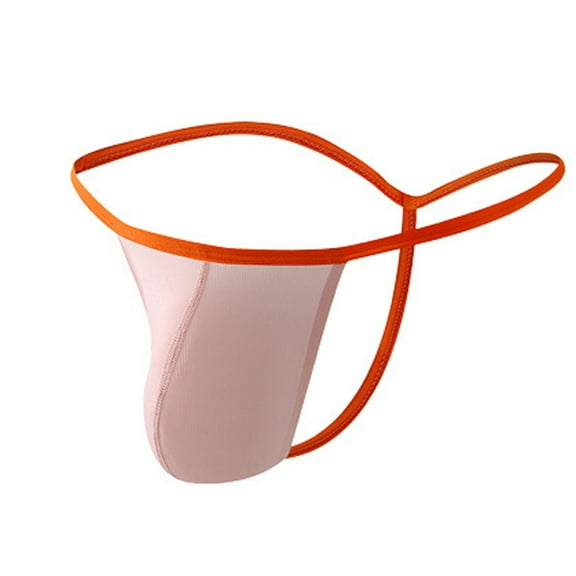 successthop Underwear Low Rise Men Stylish Underpant Lightweight Soft Stretch Solid Magnetic Briefs Pink L