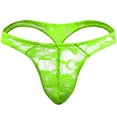thumbnail image 1 of successthop Underwear Thongs Lace Men Comfortable Underpant Lightweight Soft Solid Confidence Thongs Green Free Size, 1 of 7