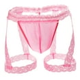 thumbnail image 1 of successthop Underwear Thongs Lace Men Plus Size Stylish Underpant Lightweight Soft Solid Thongs Pink Free Size, 1 of 9