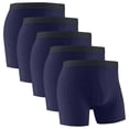 thumbnail image 1 of successthop Underwear for Men Open Front 5 Pack Plus Size Lightweight Breathable Solid Boxer Brief Multiple Pack Blue, 1 of 6