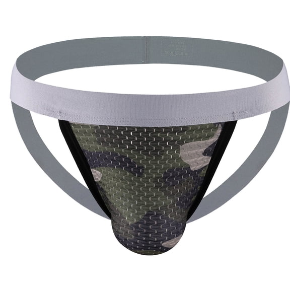 successthop Underwear for Men for Valentine Plus Size Open Knit Support Pouch Low Rise Lightweight Stretch Solid Gray L