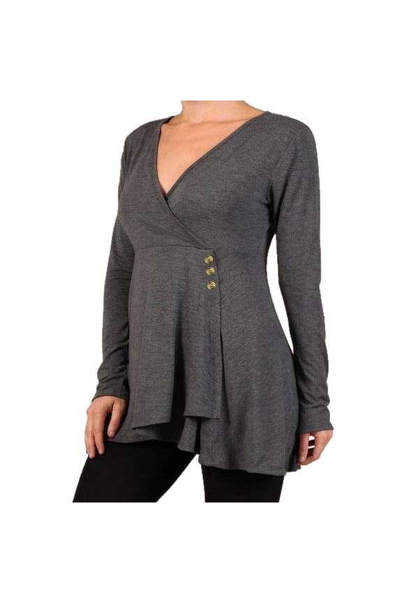 V Neck Sweater for Women Long Sleeve Plus Size Fleece Top Pleated Pullover Outwear Ribbed Cuff Solid Clothes