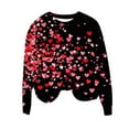 thumbnail image 1 of successthop Valentine Sweatshirts for Women Red Heart Fleece Oversized Crewneck No Hood Pullover Tops Long Sleeve Jumper, 1 of 5