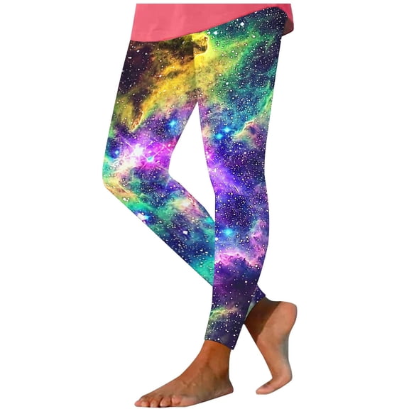 successthop Warm Leggings for Women Space Star Soft Shapewear Comfortable Pants Lightweight Winter Sleepwear Purple XL