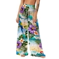 thumbnail image 1 of successthop Wide Leg Pants for Women Beach Elegant Cover Up Flowy High Waist Bottoms Floral Boho Holiday Beach Trousers, 1 of 7