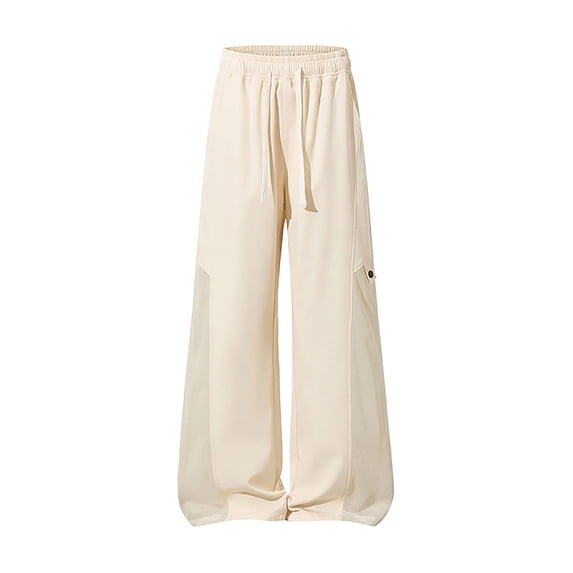 successthop Wide Leg Sweatpants Men Pants Drawstring Oversized Bottoms Big and Tall Rayon Breathable Workout Clothes 2XL