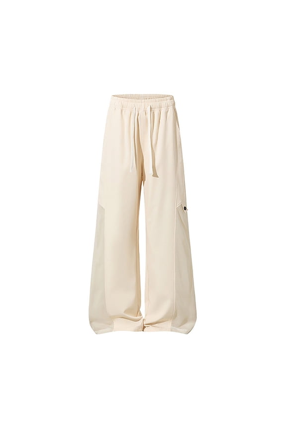 Wide Leg Sweatpants Men Pants Drawstring Oversized Bottoms Big and Tall Rayon Breathable Workout Clothes XL