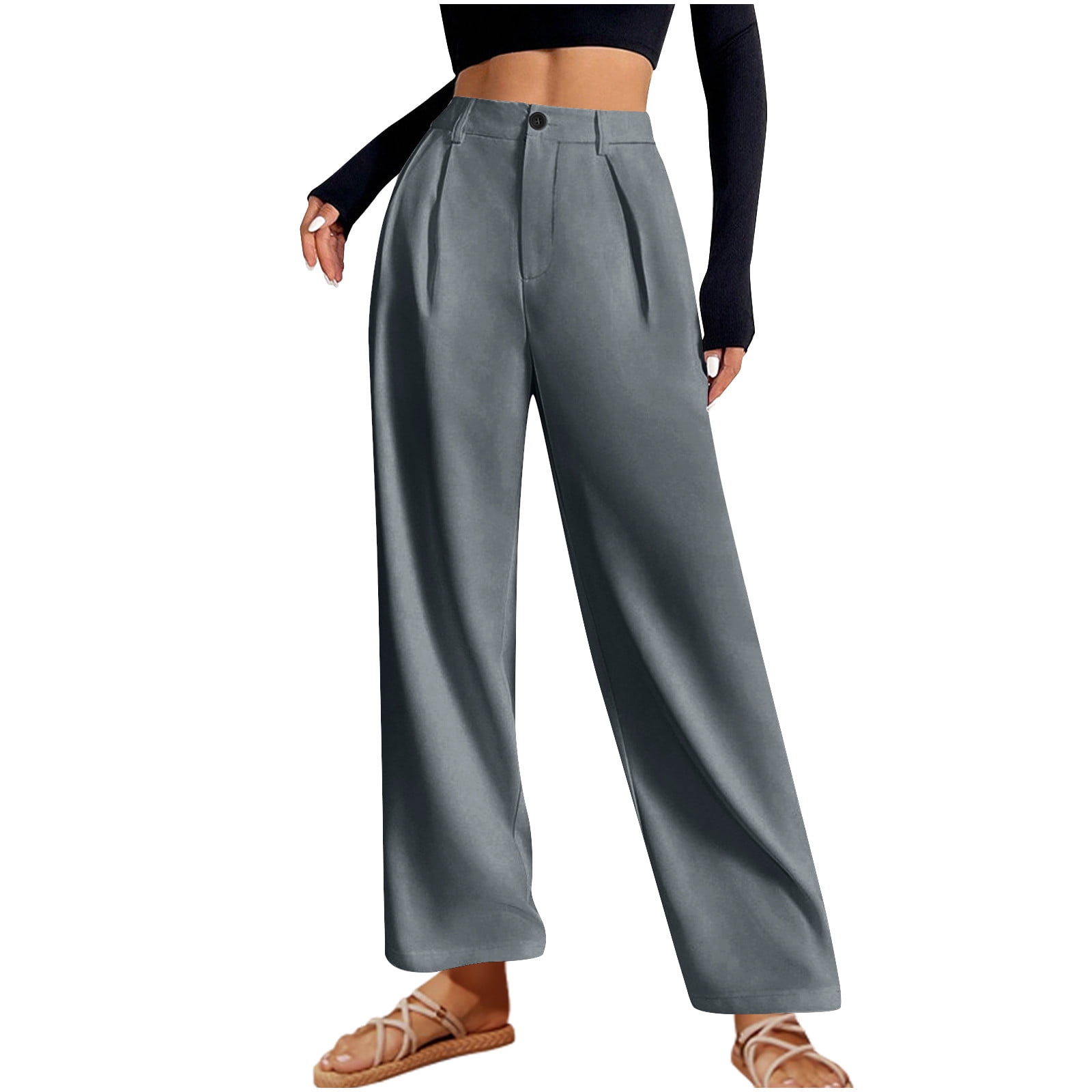 successthop Wide Leg Sweatpants Women Plus Size Straight Leg Slacks ...