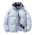 thumbnail image 1 of successthop Winter Puffer Jackets for Women Quilted Oversized Plus Size Outwear with Pockets Zip Winter Coat Clothes Blue, 1 of 6