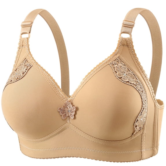 successthop Wireless Bras for Women Plus Size Jacquard Comfortable Adjustable Straps Full Coverage Soft Sport Bralette