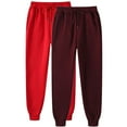 thumbnail image 1 of successthop Women Sweatpants 2 Pack Fleece Pants Solid ELastic Waist Joggers Drawstring Outdoor Loungewear, 1 of 2