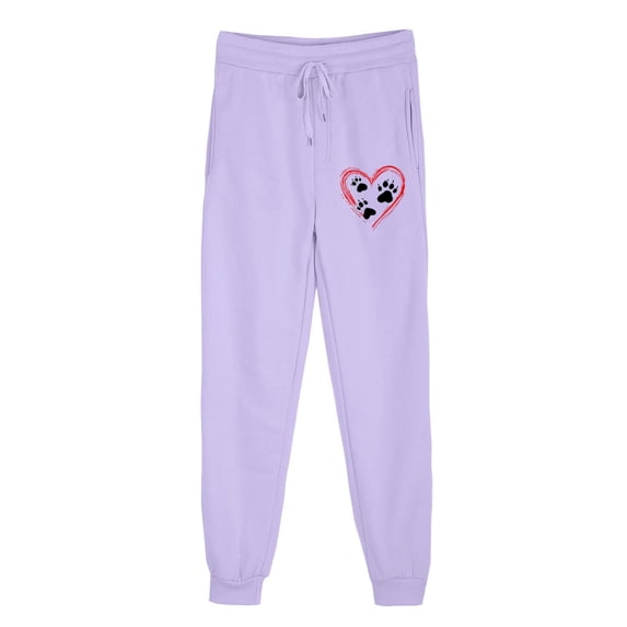 successthop Women Sweatpants Fleece Pants with Pockets Heart ELastic Waist Sportpants Lightweight Trousers