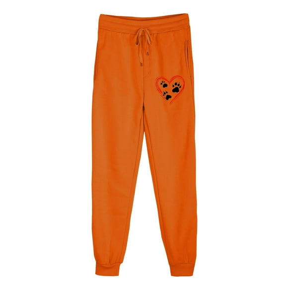successthop Women Sweatpants Fleece Pants with Pockets Heart ELastic Waist Sportpants Lightweight Trousers