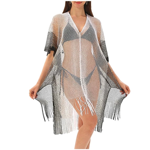 successthop Women's Swim Cover Ups for the Beach Casual Crewneck Dress Short Sleeve Swimsuit Summer Holiday Swimwear