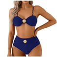 thumbnail image 1 of successthop Womens Bathing Suits Bikini 2 Piece Backless Swimsuit Padded Bikini Sleeveless Beach Swimwear with Pockets, 1 of 6