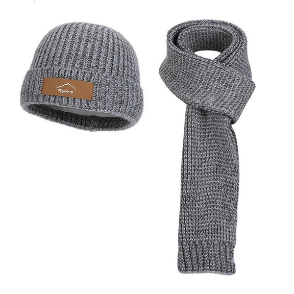 successthop Womens Beanie and Scarf 2 Piece Knit Fleece Lined Warm Earflaps Hood Solid Ladies Cold Weather Winter Scarf
