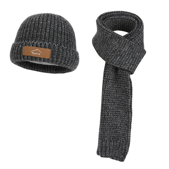 successthop Womens Beanie and Scarf 2 Piece Knit Fleece Lined Warm Earflaps Hood Solid Ladies Cold Weather Winter Scarf