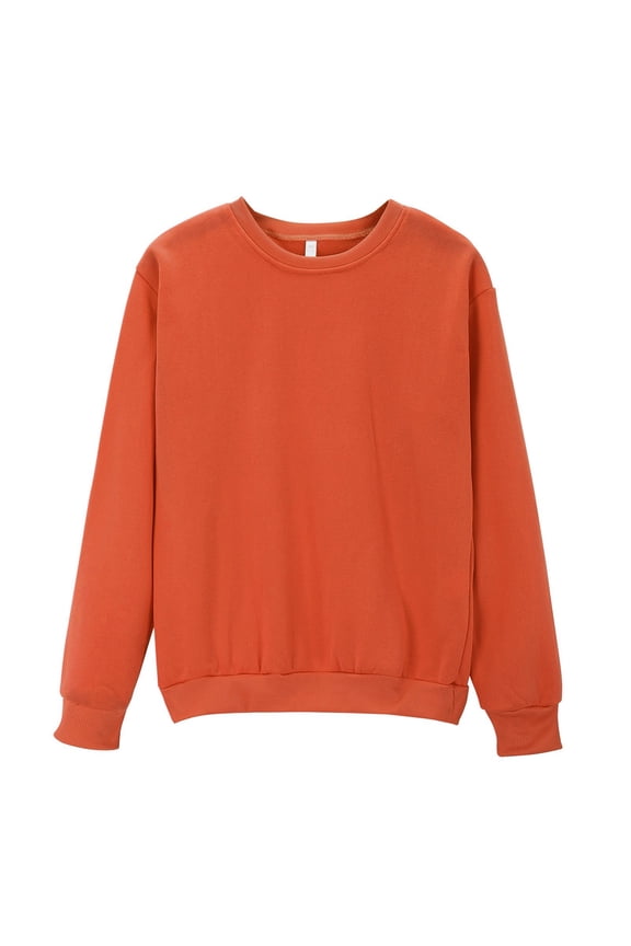 Womens Cropped Sweatshirt FLeece Crewneck Long Sleeve Sweaters Cropped Trendy Pullover Clothes Solid Clothes