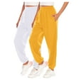 thumbnail image 1 of successthop Womens Fleece Sweatpants 2 Pack Pants with Pockets Solid ELastic Waist Joggers Drawstring Trousers, 1 of 2
