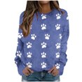thumbnail image 1 of successthop Womens Graphic Sweatshirt Claws Flannel Drop Shoulder Crewneck Long Sleeve Sweaters Fall Tops Print Clothes, 1 of 5