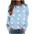 thumbnail image 1 of successthop Womens Graphic Sweatshirt Claws Flannel Drop Shoulder Crewneck Long Sleeve Sweaters Fall Tops Print Clothes, 1 of 5