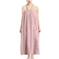 thumbnail image 1 of successthop Womens Lightweight Robe FLeece Fuzzy Cozy Pullover Long Soft Winter Sleepwear Halter Warm Solid Bathrobe, 1 of 6