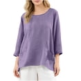 thumbnail image 1 of successthop Womens Long Sleeve T Shirts Crewneck Shirt with Pocket Breathable Lightweight Top Solid Summer Clothes 2XL, 1 of 8
